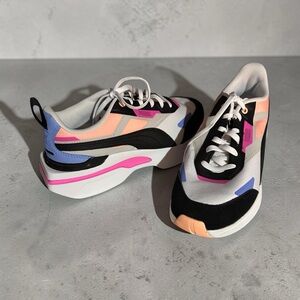 Puma Women's Colorblock Platform Sneakers in Pink, Peach, Blue & Black